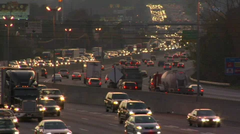 Traffic at dusk Stock Footage 845156