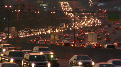 Traffic at dusk Stock Footage 845158