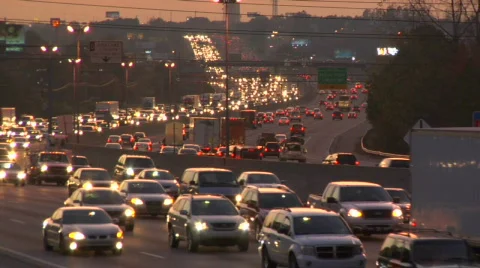 Traffic at dusk Stock-Footage 845159