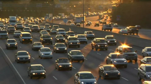 Traffic at dusk Stock Footage 845160