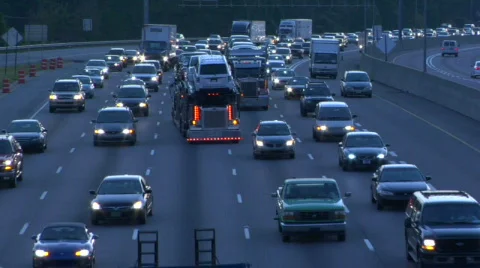 Traffic at dusk Stock Footage 845161