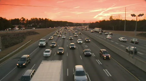 Traffic at dusk Stock Footage 845307