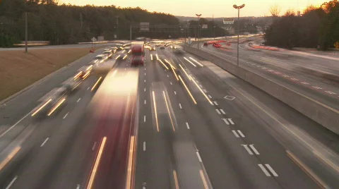 Traffic at dusk Stock Footage 845308