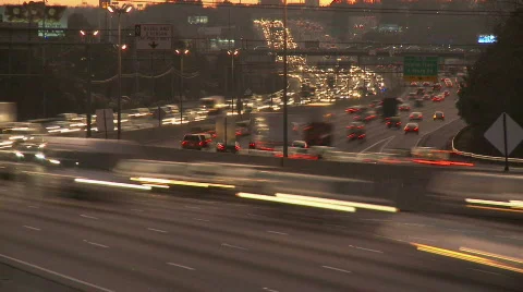 Traffic at dusk Stock Footage 845309