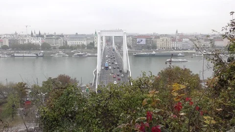 Traffic on the Elizabeth bridge Stockbeeldmateriaal 119368032