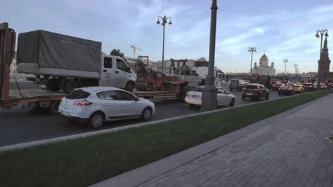 Traffic on the embankment Stock Footage 79170383