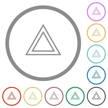Traffic emergency triangle flat icons with outlines Stock Illustration