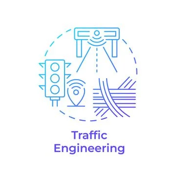 Traffic engineering blue gradient concept icon Stock Illustration