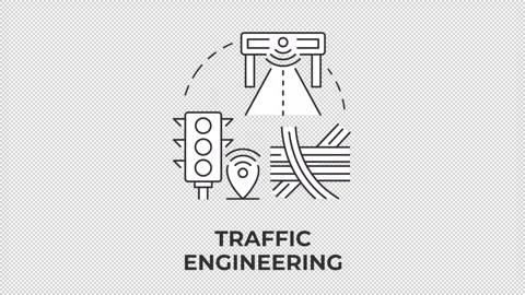 Traffic engineering line concept icon animation Stock Footage 340282977