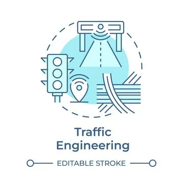 Traffic engineering soft blue concept icon Stock Illustration