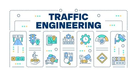 Traffic engineering word concept isolated on white Stock Illustration