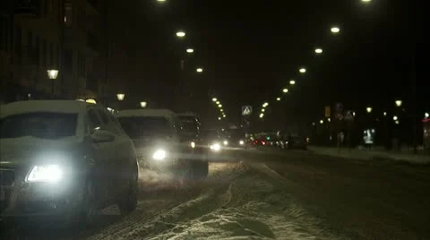 Traffic in the evening Stock Footage 11290156