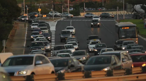 Traffic Evening time Stock Footage 30237545