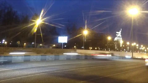 Traffic in the evening timelapse 스톡 동영상 77283326