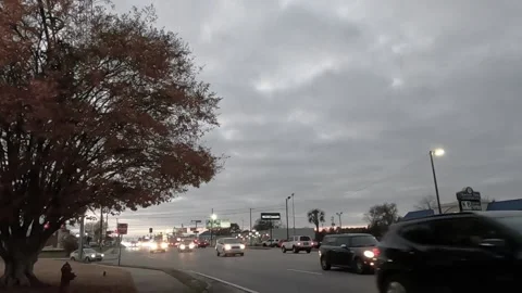 Traffic in the evening on Washington road in Augusta Georgia Time-lapse Stock Footage 148515920