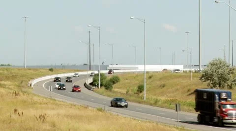 Traffic on exit Ramp HD Stock Footage 10608694