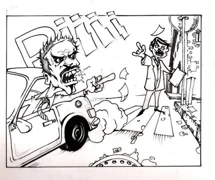 Traffic fight Illustrazione stock