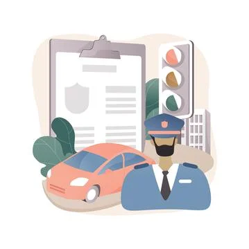 Traffic fine abstract concept vector illustration. Stock Illustration