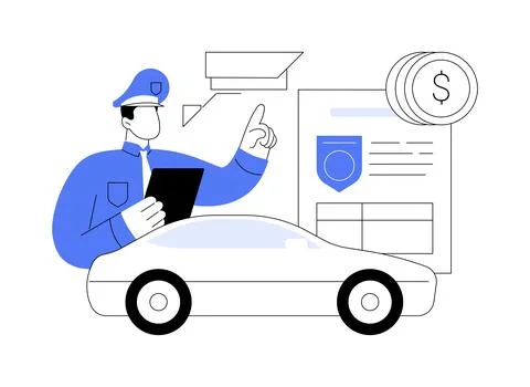 Traffic fine abstract concept vector illustration. Illustrazione stock