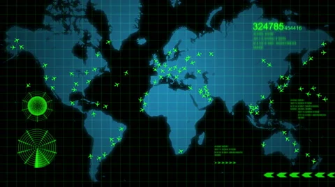 Traffic Flight Radar Stock Footage 53345791
