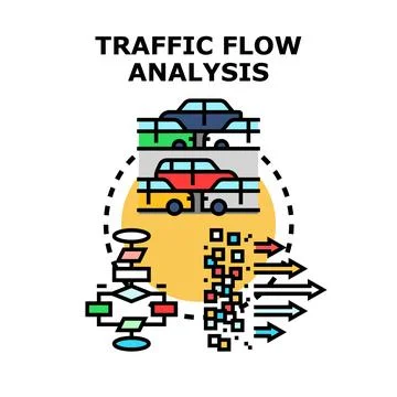 Traffic flow analysis vector concept icon Stock Illustration