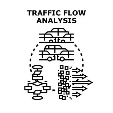 Traffic flow analysis vector concept icon Stock Illustration