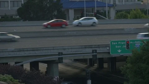 Traffic flow on bridges Stock Footage 73765080