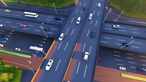 Traffic flow at city intersections Stock Footage 322915196