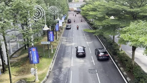 Traffic flow on normal day Stock Footage 340034475