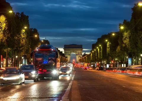 Traffic flow in Paris Stock Photos