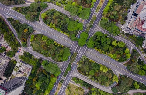 Traffic flow on Shenzhen overpass Stock Footage 148514931