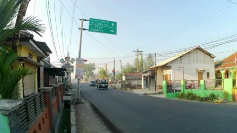 Traffic flow at the wangon T-junction towards Cilacap was quite Video stock 243408762