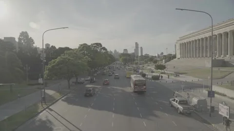 Traffic flowing on a main street in Buenos Aires, Argentina Stock-Footage 345139309