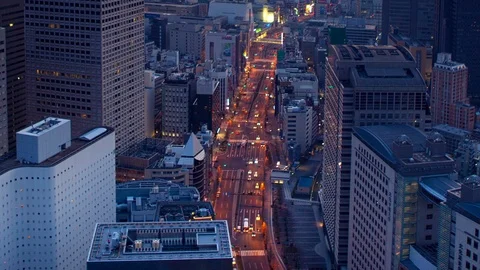 Traffic flowing through city Stock Footage 94169357