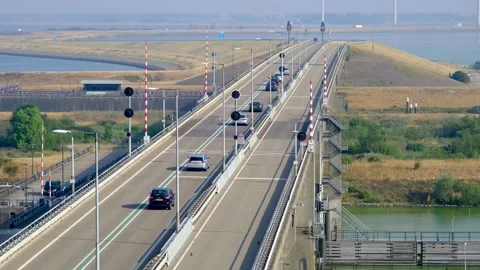 Traffic flows smoothly at the Krammer locks, Philipsdam, Netherlands. 스톡 동영상 275265829