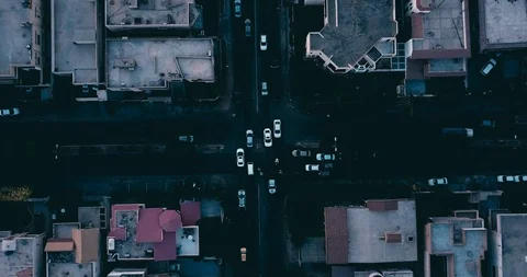 Traffic Flyby at Sunset Stock Footage 92241020