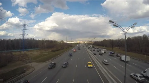 Traffic On Freeway Dyring A Day Timelapse Stock Footage 77284900