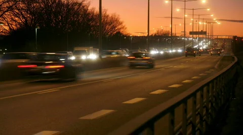 Traffic on Freeway Stock Footage 100219
