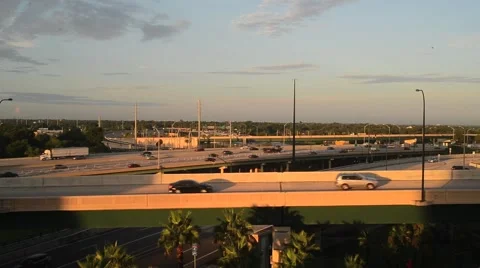 Traffic on the Freeway Stock Footage 53528668