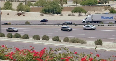 Traffic on the Freeway Stock Footage 110129109