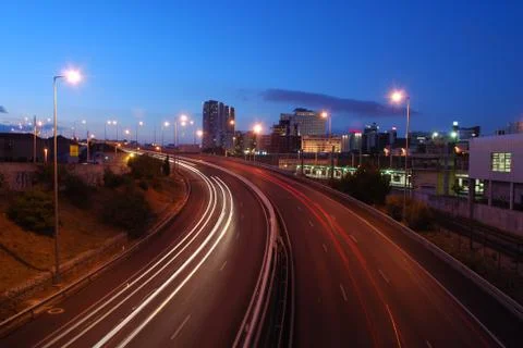 Traffic on a freeway Stock Photos