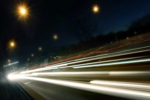 Traffic on freeway Stock Photos