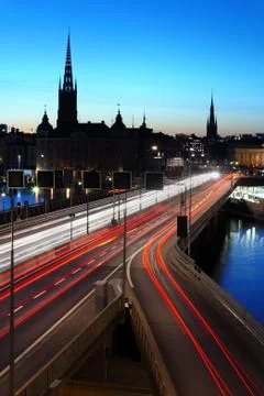 Traffic on freeway Stock Photos