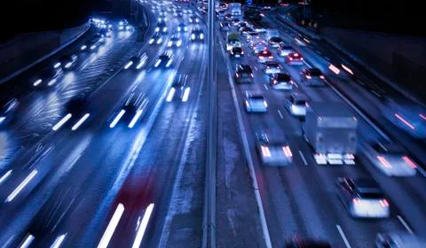 Traffic on Freeway Stock Photos