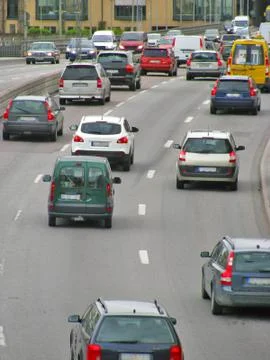 Traffic on a freeway Stock Photos