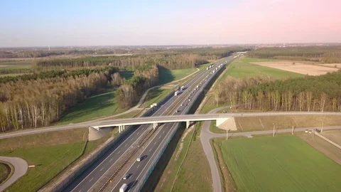 Traffic on freeway seen from above. 스톡 동영상 106901465