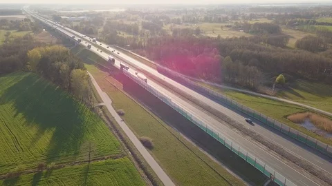 Traffic on freeway seen from above. Stock-Footage 106901807