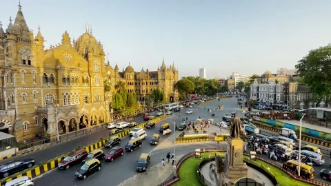 Traffic in front of BMC Building (Victoria Station). Stock Footage 252109798