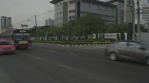 Traffic in front of MCOT Office (Slow Motion) Stock Footage 48621813