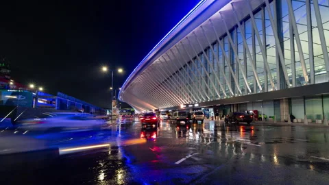 Traffic in front of the Terminal in Buenos Aires Airport Stock Footage 337891872